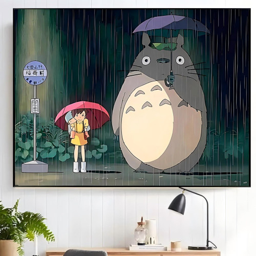 数字油画儿童手工填色卡通龙猫