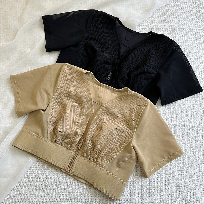 短袖收副乳调整型上托防下垂矫正外扩胸V型托胸聚拢美背塑身上衣