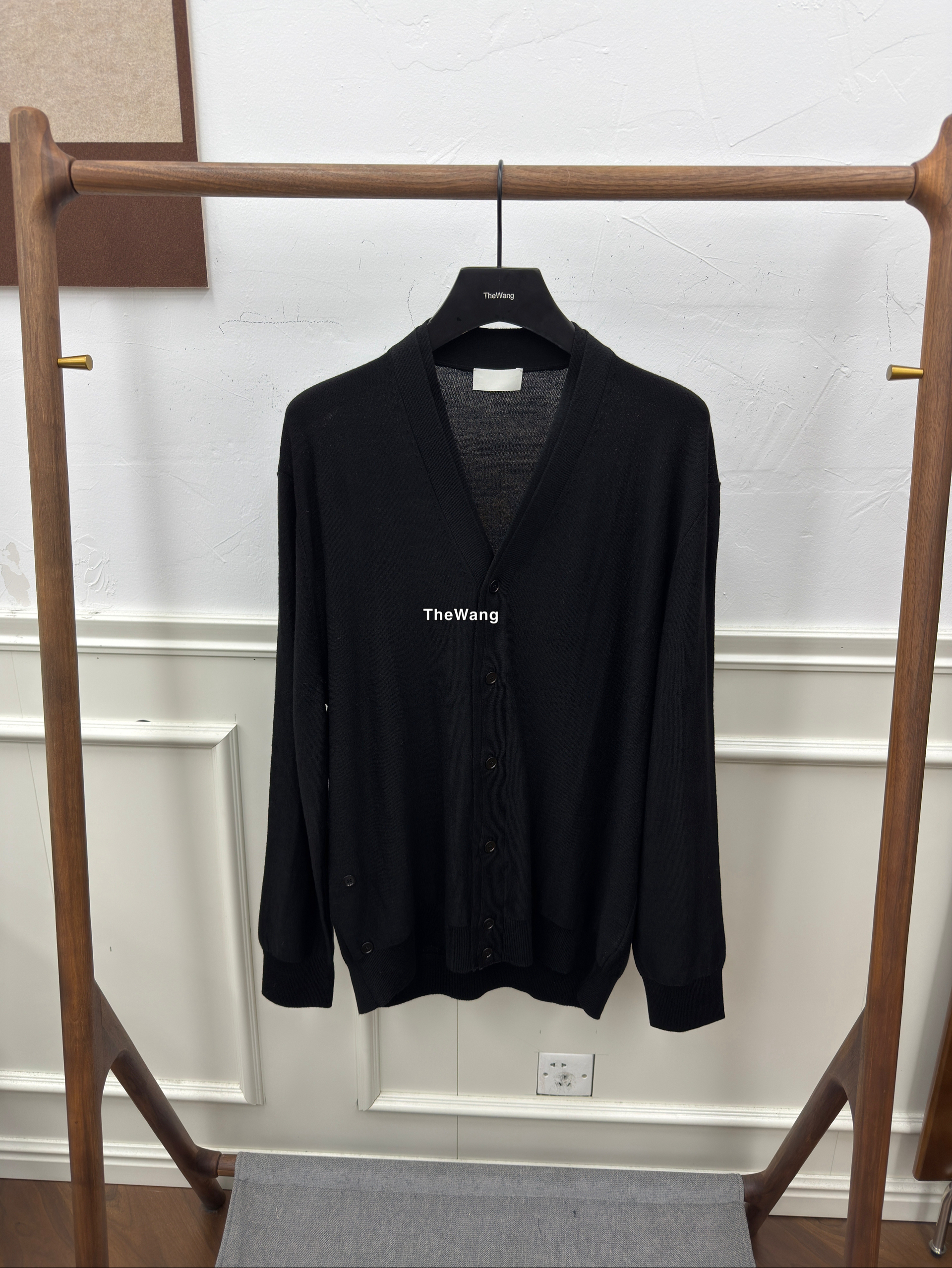 Lem23SS twisted斜裹双色针织衫开衫