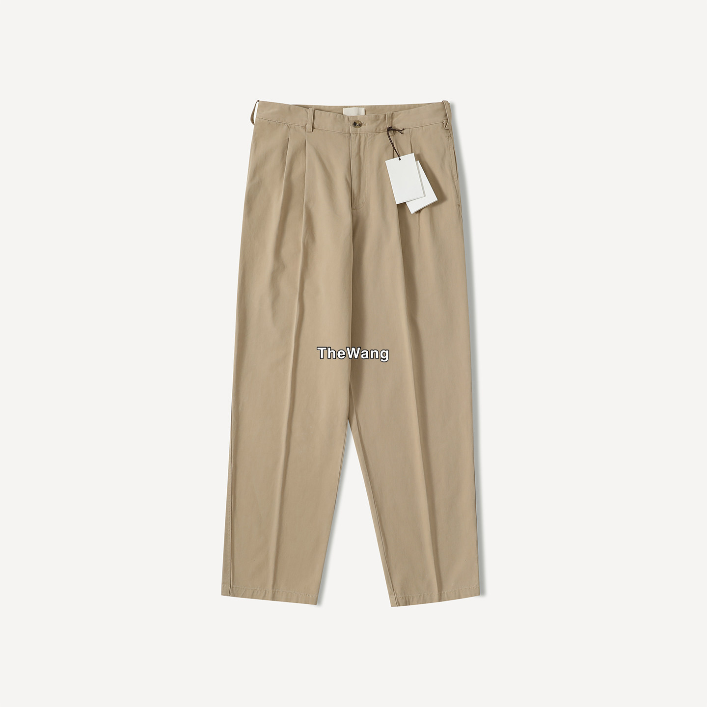 thumbnail for Row26Fw Tomasino khaki cotton pants, sophisticated commuter casual versatile pants for men and women