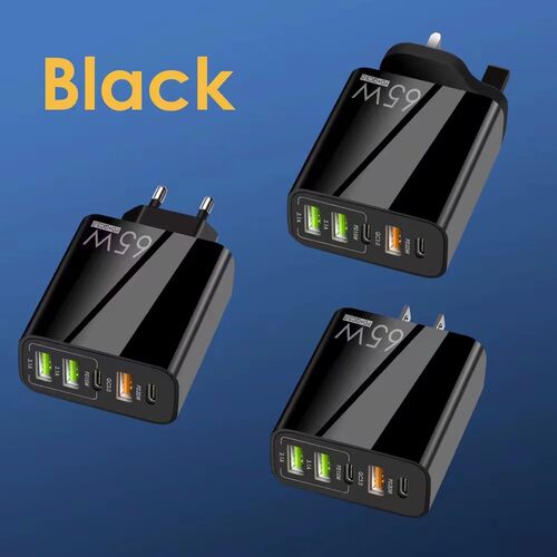 新款PD65W快充手机充电器 5V4A欧美英规PD+3USB多口适配器 充电头