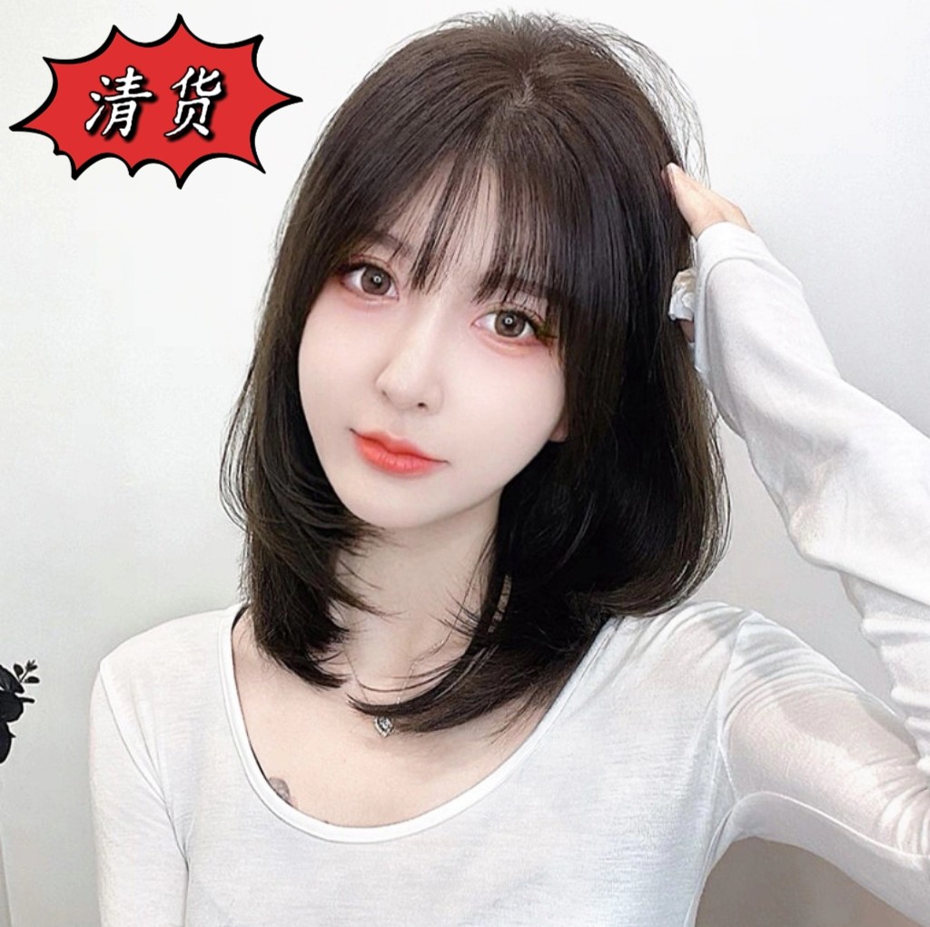 初恋甜美锁骨发自然法式层次假发