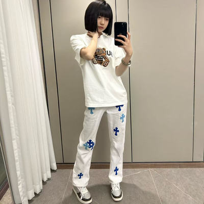 美式轻奢ch克罗牛仔裤