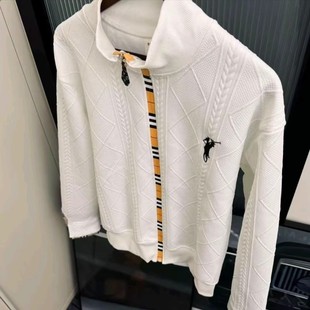 拉链卫衣男士 2025轻奢风百搭刺绣立领拼接外套潮春秋新款 休闲开衫