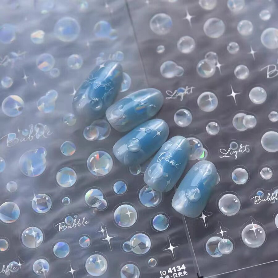 夏日梦幻水泡泡美甲贴纸