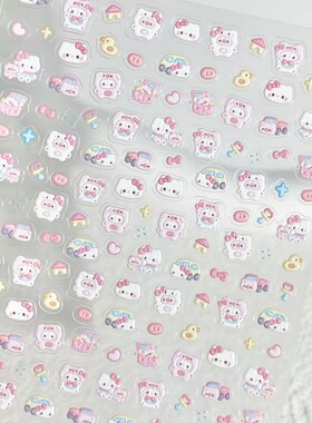 可爱HelloKitty凯蒂猫美甲贴纸浮雕立体diy手机壳ccd指甲贴装饰品