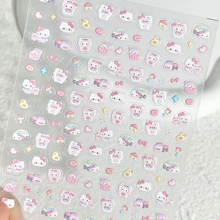 可爱HelloKitty凯蒂猫美甲贴纸浮雕立体diy手机壳ccd指甲贴装饰品