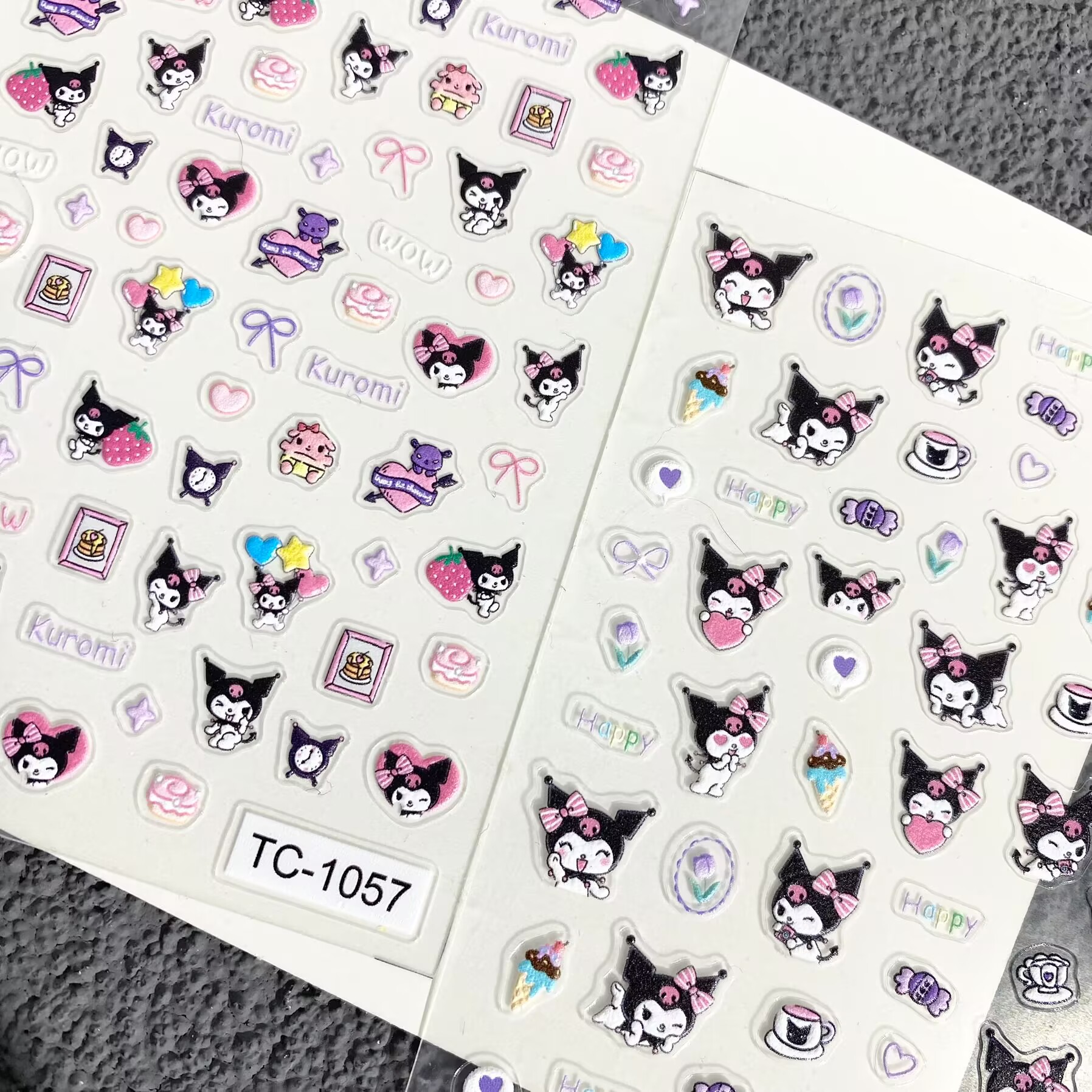 可爱卡通库洛米浮雕美甲贴纸