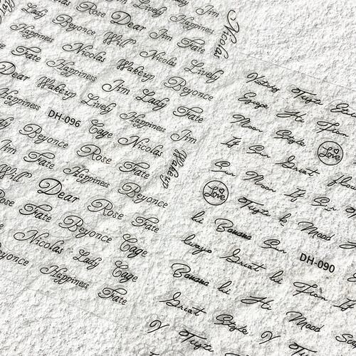 烫金银色英文字母防水美甲贴纸