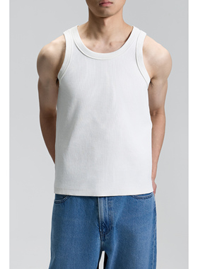 miracleweed 定织定染500g重磅纯棉螺纹工字健身运动打底背心