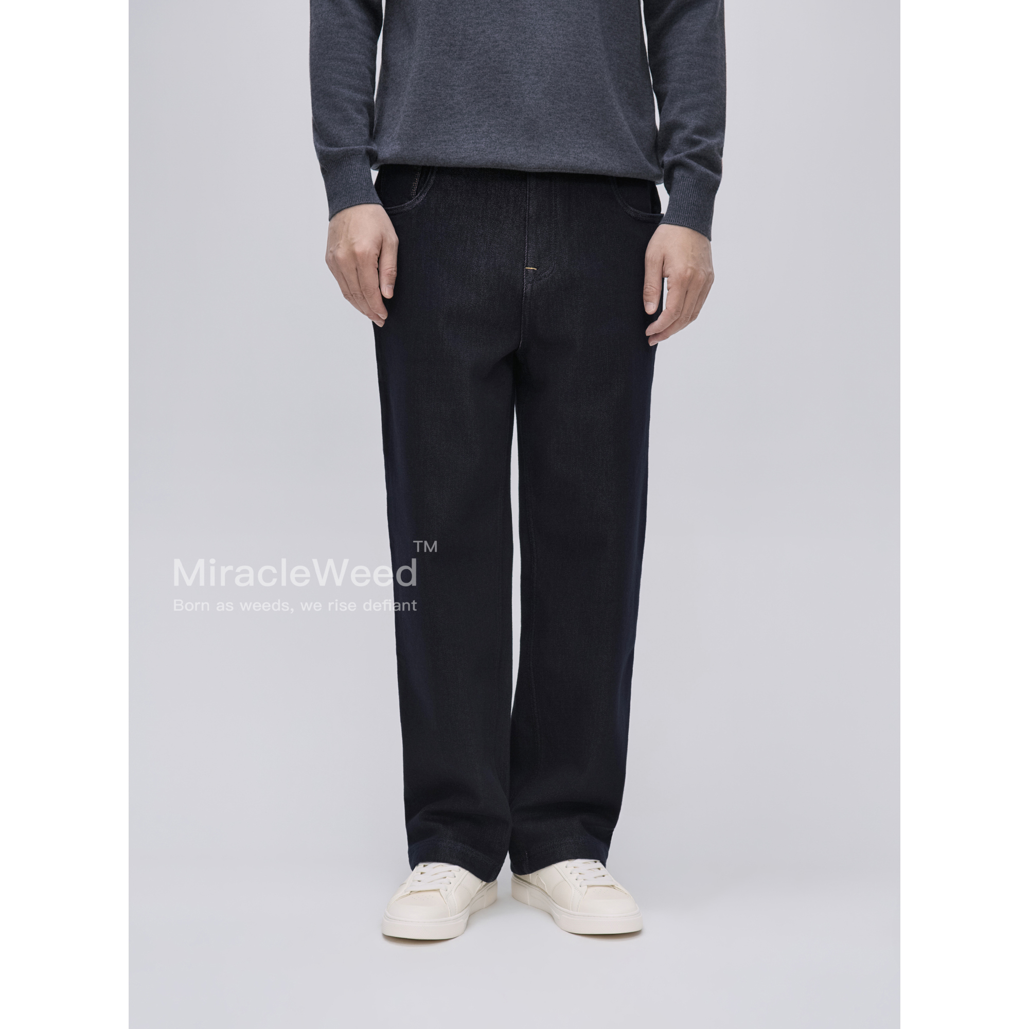 莱赛尔天丝棉混纺宽松直筒牛仔裤