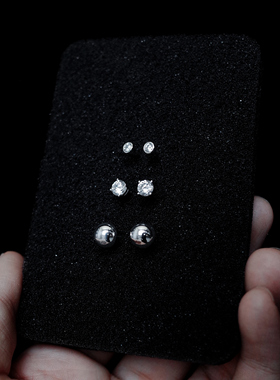 miracleweed多年梦想原创925银无性别耳钉(锆石圆/四爪/纯净半圆)