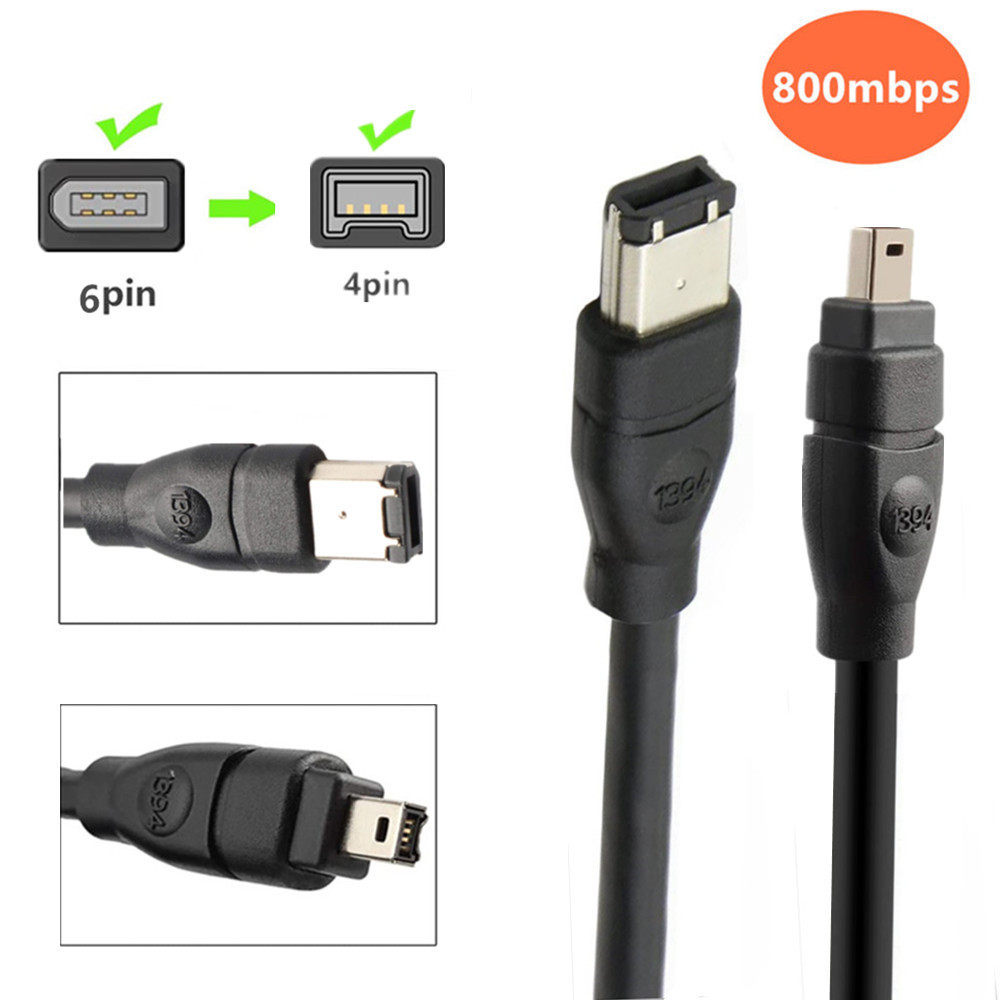 IEEE1394火线6P对4P线火线Firewire数码相机摄像机医疗设备连接线