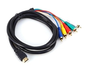 HDMI色差播放器机顶盒高清线播放器电视 转接线 1.5米 hdmi转5rca