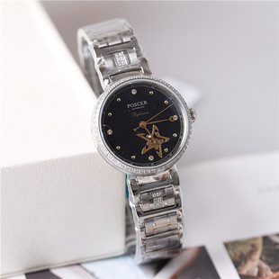 正品poscer宝时捷手表女表女士自动机械表镂空潮流蓝盘保时捷6611