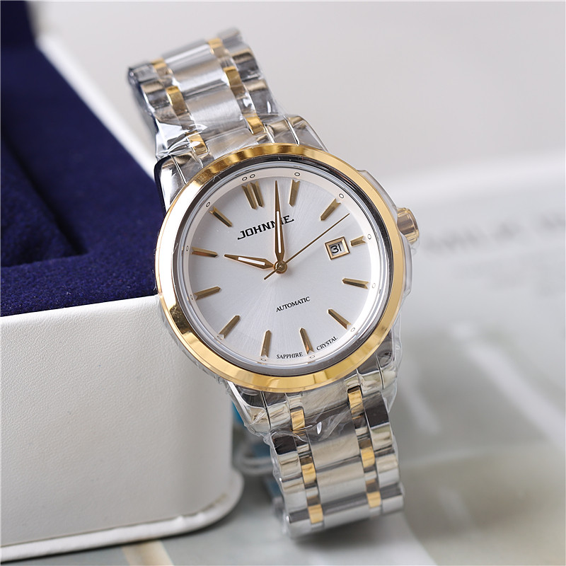 正品johnnie尊尼手表男表男士机械表时尚潮流防水夜光日历9078