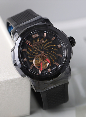 正品poscer宝时捷手表男表男士胶带镂空机械表防水运动保时捷6094