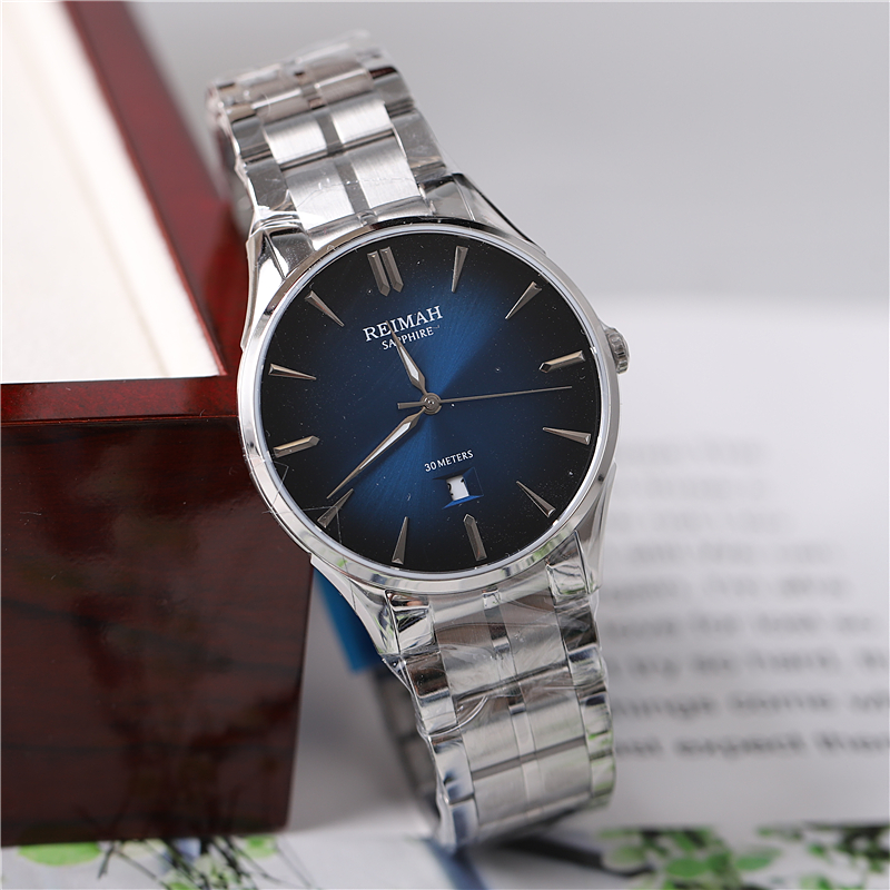 商场同款日历蓝宝石镜面腕表