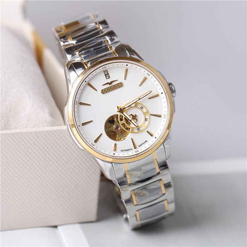 正品golgen古尊手表男表男士自动机械表时尚潮流镂空钨钢防水6156