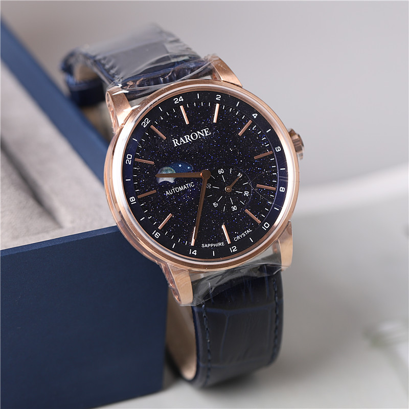 银河系列雷诺男士防水机械表