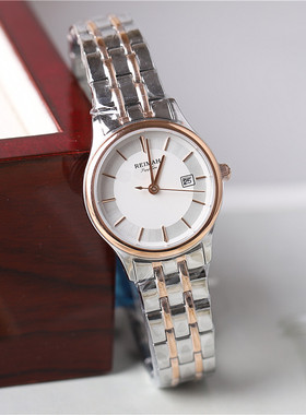 正品REIMAH雷迈手表男表女表情侣表石英表简约日历钢带防水6158