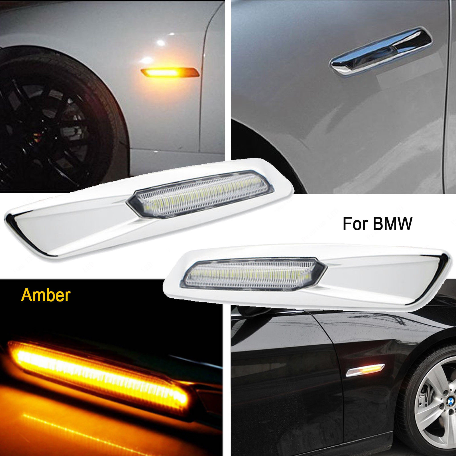 适用于宝马5系E60E61侧标志信号灯520 525 528530535叶子板转向灯