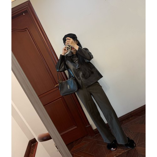MCHIC | 质感绝了！小众INTHEL~ 蝴蝶结环保皮衣短外套博主同款