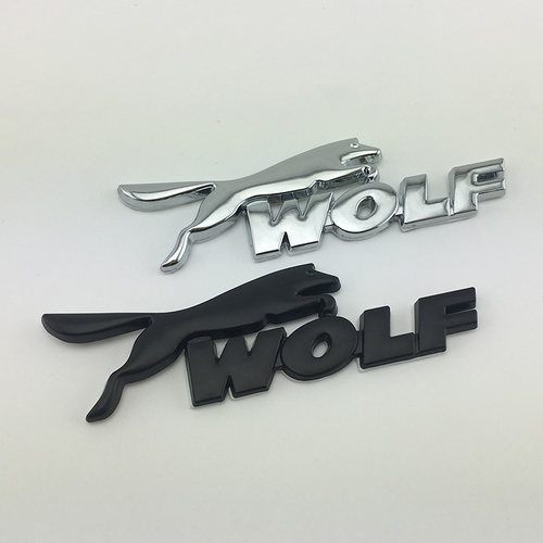 适用于福特蒙迪欧福睿斯福克斯WOLF改装标WOLF英文后尾贴标狼标志