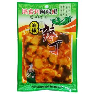 鸿富利阿妈妮咸菜油椒辣丁60g下饭菜朝鲜族泡菜东北小菜包邮