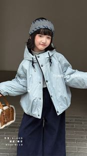 童乐鱼2025冬新款 男女童加厚棉服中大童连帽夹棉外套棉袄8166 韩版