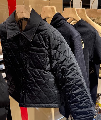 儿童秋冬黑色翻领复古棉服男女童立体口袋两面穿加棉休闲外套
