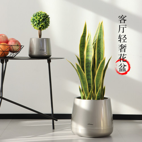 加厚树脂高级轻奢桌面客厅花盆