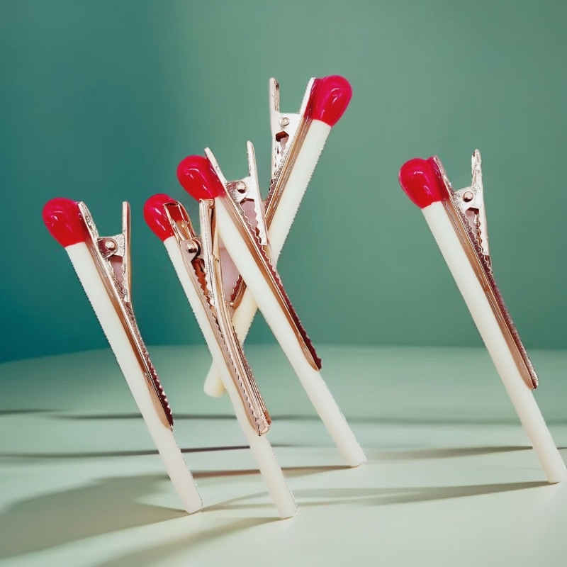 搞怪仿真火柴发夹网红趣味碎发刘海边夹可爱创意发卡地摊