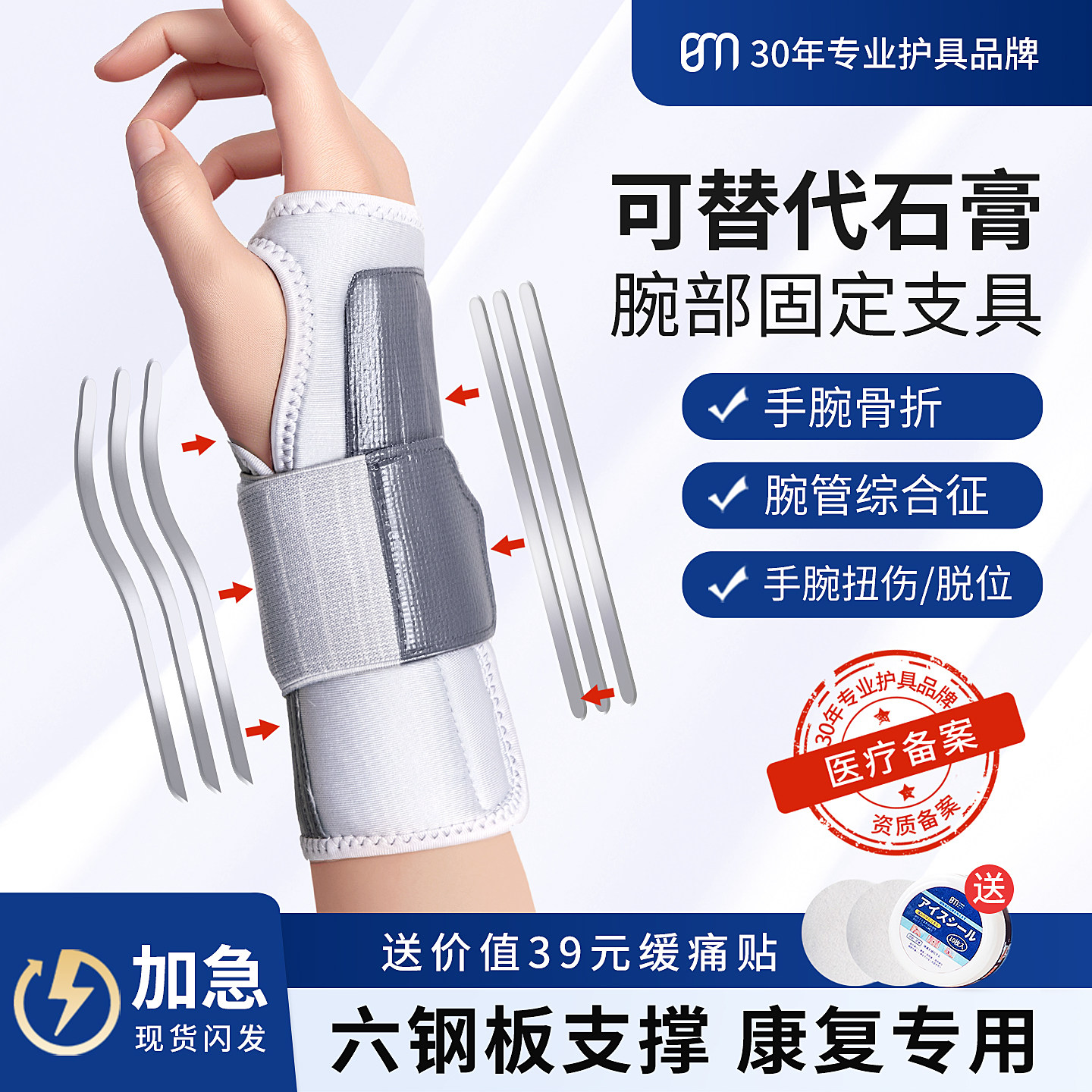 BM护腕关节固定支具骨折损伤护具图片