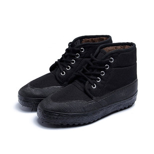 男黑色加厚劳保鞋 女劳动干活工地高帮棉鞋 球鞋 雪地棉鞋 胶鞋 冬季