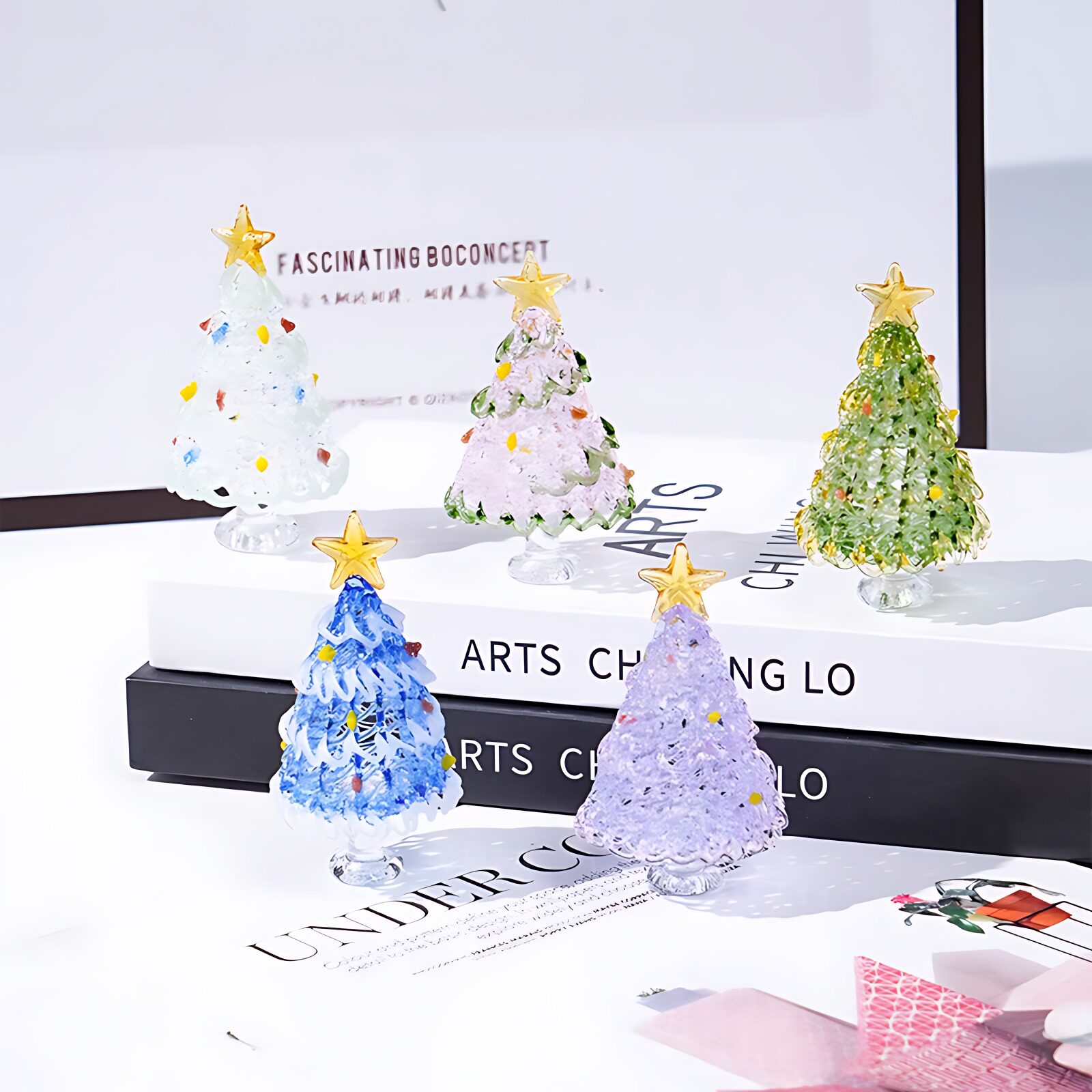 景德镇玻璃琉璃圣诞树淄博琉璃手工拉丝跨境旋转车载桌面摆件,节庆用品/礼品,圣诞树,淘宝优惠券,粉丝福利购,淘宝优惠卷