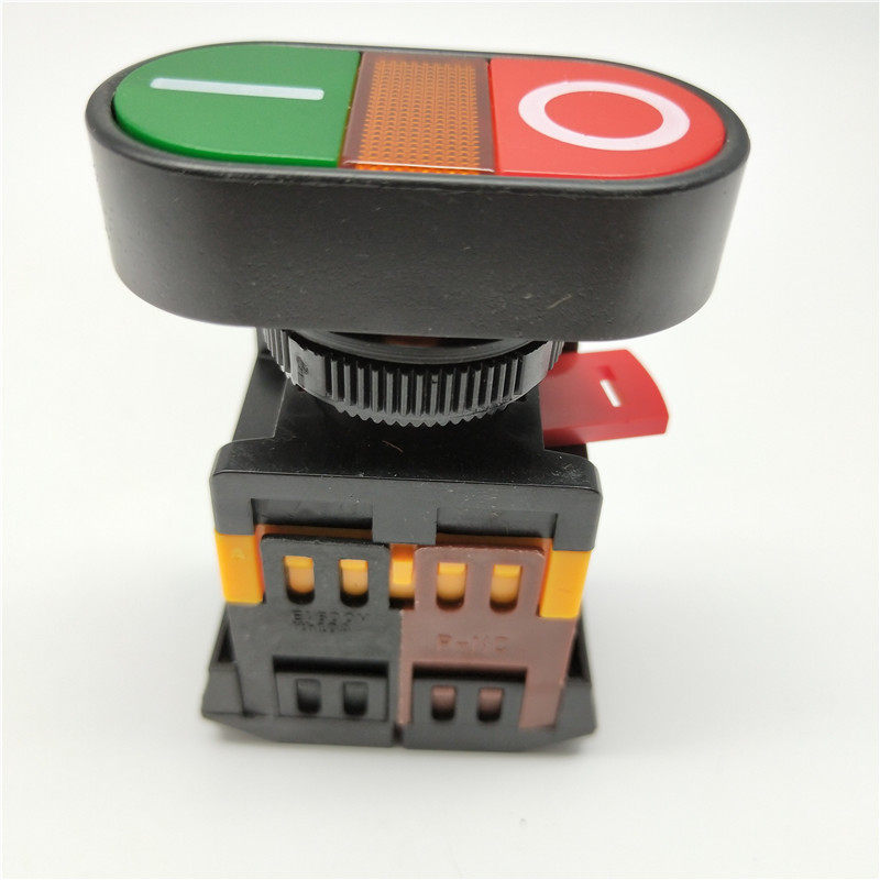 APBB-22N-25N双键带灯按钮开关双位自复位椭圆形22mm25mm