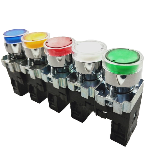 22mm自复位点动带灯按钮开关XB2-BW3361C BW33B1C BW33M1C BW3462