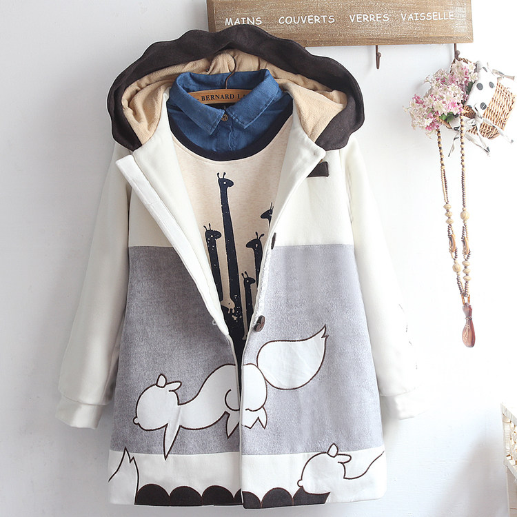 冬装新款日系拼色软妹高中生连帽加厚毛呢外套 加绒初中学生大衣在类目 女装/女士精品, 棉衣/棉服中 - 来自Buy2taobao.com提供专业的淘宝代购服务