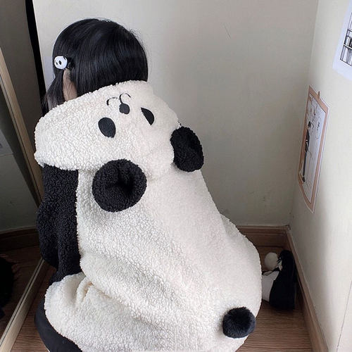 加绒宽松型涤纶通日系软妹可爱