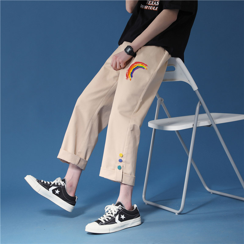 胖mm裤子女宽松直筒夏季