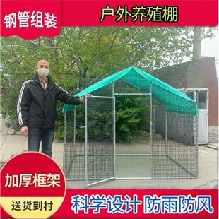 养鸡棚室外鸡笼子养殖笼家用大型鸡窝棚搭建鸡鸭鹅户外防雨养殖棚