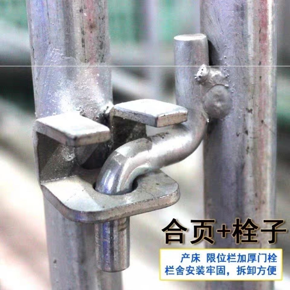 母猪产床吊扣门扇合页门轴门栓限位栏加厚门栓开关折页 猪定位栏图片