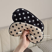 可爱波点眼罩女遮光睡眠缓解眼疲劳睡觉午睡仿真丝冰丝0压感学生