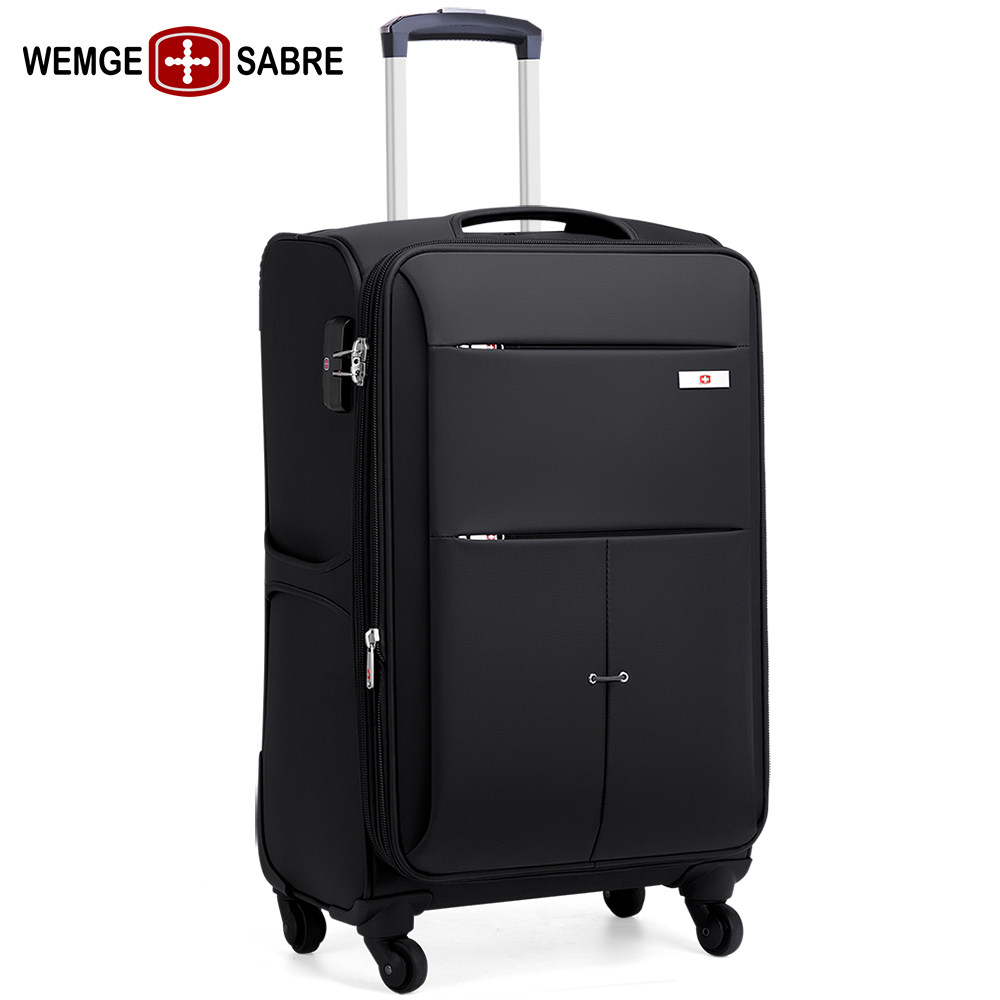 瑞士军刀拉杆箱软箱万向轮帆布旅行箱男牛津布商务行李箱女密码箱