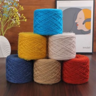 8股真丝幼马海毛粗毛线羊毛开司米线合股粗线棒针织毛衣线网红款