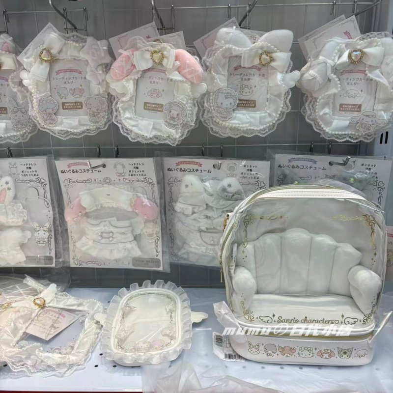 thumbnail for Spot Japanese Sanrio Kitty Angel Lace Card Case Melody Wishing Rabbit Card Holder Pain Pack Support Fan Cover