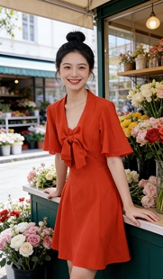 小慧小码女装XS码小个子显高法式复古连衣裙女收腰显瘦气质裙子