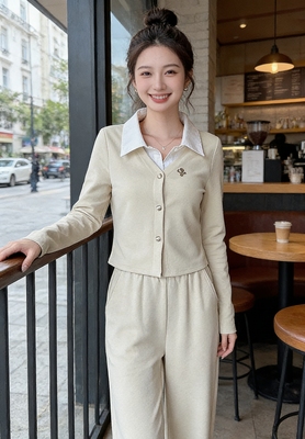 小慧小码女装xxs码小个子显高两件套百搭假两件上衣简约休闲套装