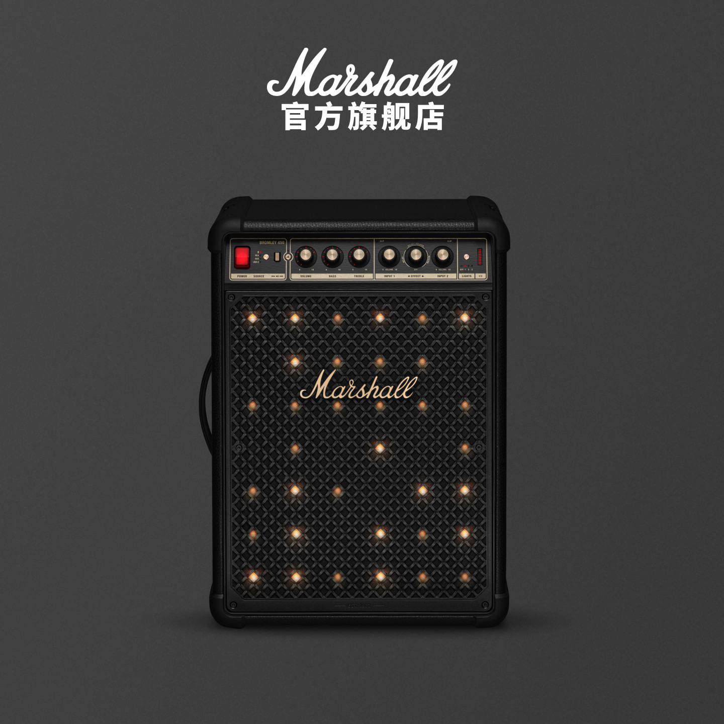 MARSHALL BROMLEY 450派对音箱拉杆式户外便携蓝牙音响低音炮